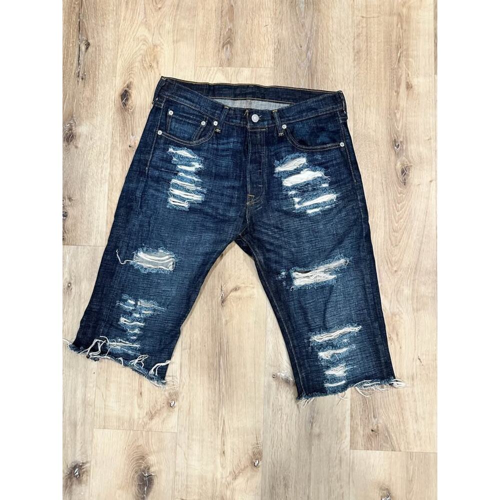 New Levi’s 501 Cut-Off Denim Shorts W32 L30 Men’s Distressed Designer City Style